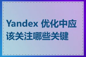 Yandex 优化中应该关注哪些关键词