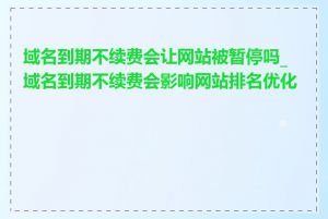 域名到期不续费会让网站被暂停吗_域名到期不续费会影响网站排名优化吗
