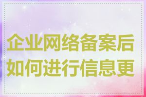 企业网络备案后如何进行信息更新