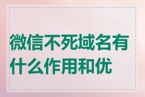 微信不死域名有什么作用和优势