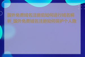 国外免费域名注册后如何进行域名解析_国外免费域名注册如何保护个人隐私