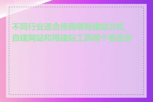 不同行业适合使用哪些建站方式_自建网站和用建站工具哪个更适合我