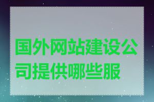 国外网站建设公司提供哪些服务