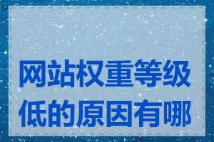 网站权重等级低的原因有哪些