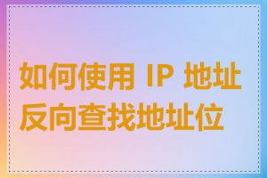 如何使用 IP 地址反向查找地址位置