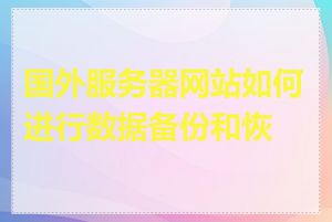国外服务器网站如何进行数据备份和恢复