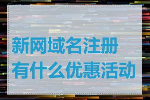 新网域名注册有什么优惠活动吗