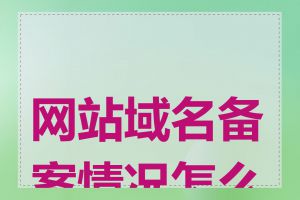 网站域名备案情况怎么查