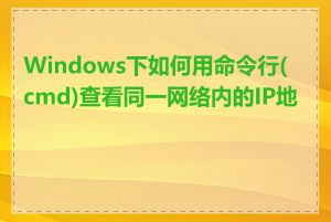 Windows下如何用命令行(cmd)查看同一网络内的IP地址