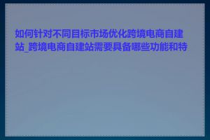 如何针对不同目标市场优化跨境电商自建站_跨境电商自建站需要具备哪些功能和特性