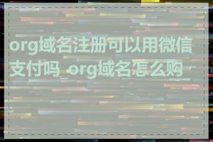 org域名注册可以用微信支付吗_org域名怎么购买