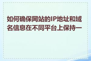如何确保网站的IP地址和域名信息在不同平台上保持一致