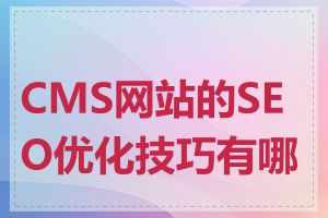 CMS网站的SEO优化技巧有哪些
