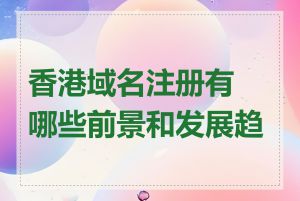 香港域名注册有哪些前景和发展趋势