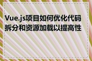 Vue.js项目如何优化代码拆分和资源加载以提高性能