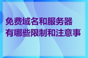 免费域名和服务器有哪些限制和注意事项