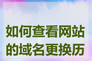 如何查看网站的域名更换历史