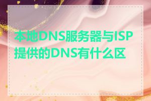 本地DNS服务器与ISP提供的DNS有什么区别