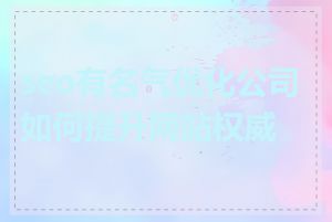 seo有名气优化公司如何提升网站权威性
