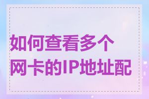 如何查看多个网卡的IP地址配置