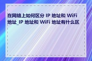 在网络上如何区分 IP 地址和 WiFi 地址_IP 地址和 WiFi 地址有什么区别