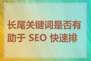 长尾关键词是否有助于 SEO 快速排名