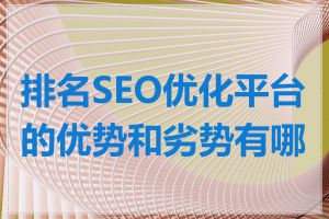 排名SEO优化平台的优势和劣势有哪些