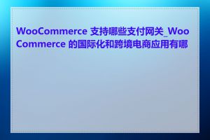 WooCommerce 支持哪些支付网关_WooCommerce 的国际化和跨境电商应用有哪些