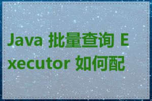 Java 批量查询 Executor 如何配置