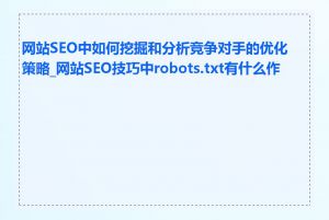 网站SEO中如何挖掘和分析竞争对手的优化策略_网站SEO技巧中robots.txt有什么作用
