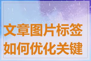 文章图片标签如何优化关键词