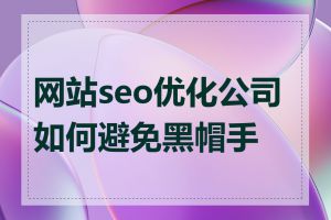 网站seo优化公司如何避免黑帽手段