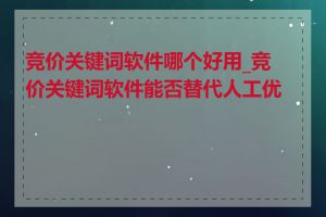 竞价关键词软件哪个好用_竞价关键词软件能否替代人工优化