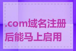 .com域名注册后能马上启用吗