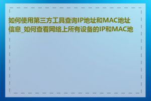 如何使用第三方工具查询IP地址和MAC地址信息_如何查看网络上所有设备的IP和MAC地址