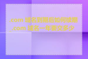 .com 域名到期后如何续期_.com 域名一年要交多少钱