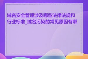 域名安全管理涉及哪些法律法规和行业标准_域名污染的常见原因有哪些