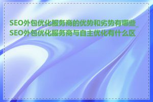 SEO外包优化服务商的优势和劣势有哪些_SEO外包优化服务商与自主优化有什么区别