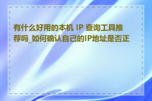 有什么好用的本机 IP 查询工具推荐吗_如何确认自己的IP地址是否正确