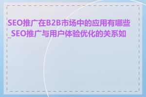 SEO推广在B2B市场中的应用有哪些_SEO推广与用户体验优化的关系如何