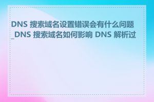 DNS 搜索域名设置错误会有什么问题_DNS 搜索域名如何影响 DNS 解析过程