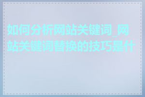 如何分析网站关键词_网站关键词替换的技巧是什么