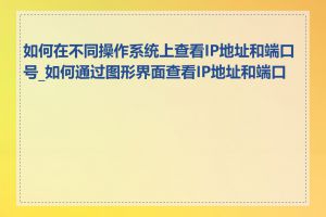 如何在不同操作系统上查看IP地址和端口号_如何通过图形界面查看IP地址和端口号