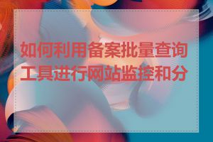 如何利用备案批量查询工具进行网站监控和分析