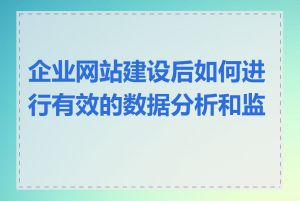 企业网站建设后如何进行有效的数据分析和监测