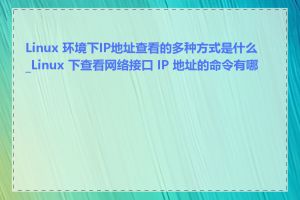 Linux 环境下IP地址查看的多种方式是什么_Linux 下查看网络接口 IP 地址的命令有哪些