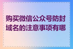 购买微信公众号防封域名的注意事项有哪些