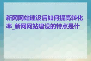 新网网站建设后如何提高转化率_新网网站建设的特点是什么