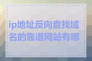 ip地址反向查找域名的靠谱网站有哪些