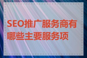 SEO推广服务商有哪些主要服务项目